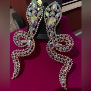 Blinged out snake earrings